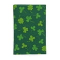 thumbnail image 6 of Serafina Home St. Patrick's Day Irish Vinyl Flannel Backed Tablecloth for Dining Room Kitchen Table Decor: St. Pat's Lucky Shamrock Clovers Green White Yellow Gold St. Pats Dark Sham 52" x 102", 6 of 7