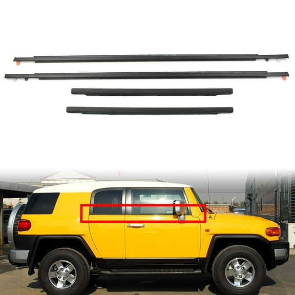 ZS 4x Door Car Window Trim Moulding Belt Weatherstrip for Toyota FJ Cruiser 2007-2014