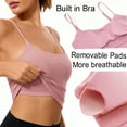 thumbnail image 4 of KEFIRLILY Womens Longline Sports Bras Cross Back Active Gym Yoga Padded Workout Crop Tank Top with Built in Bra, 4 of 8