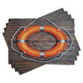 thumbnail image 1 of Ambesonne Nautical Place Mats Set of 4, Wall Safety, Standard Size, Orange Grey Brown, 1 of 6