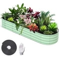 thumbnail image 5 of Oval Shape Raised Garden Bed,Galvanized Raised Bed,Garden Boxes Outdoor,Open-Ended Base Galvanized Planter,Planter Raised Boxes,Metal Garden Box for Vegetables, Flowers,Rubber Edge, 5 of 9