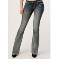 thumbnail image 2 of Grace in LA Women's Feather Embellished Pockets Bootcut Stretch Jeans (28), 2 of 3