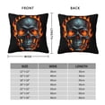 thumbnail image 2 of Fuzoiu Flame Metal Skull Print Square Pillow Cover,Hidden Zipper Design,Luxury Square Pillow Case, Throw Pillow,Couch Cushion-20"x20", 2 of 7