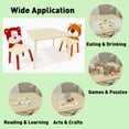 thumbnail image 5 of Kids Table and 2 Chairs Set, PAPROOS 3-Piece Wooden Table and Chairs Set for Toddler, Activity Table Play Table Study Table for Kids, Bear & Tiger Set for Playroom, Classroom, 5 of 10