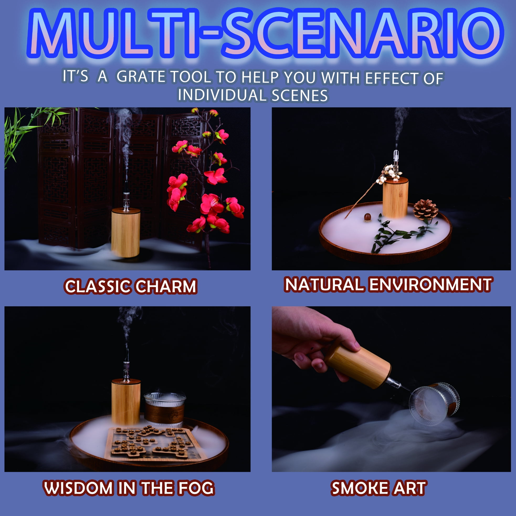 Fog Machine Halloween，Mini Handheld Smoke Machine Wireless Control Smoke Maker for Videos Photography Outdoor Activities Party Stage Effect
