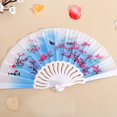 thumbnail image 5 of Vjnyvs 4pcs Floral Folding Hand Fan Vintage Retro Plastic Handheld Fans Folding Fan Wedding Dancing Church Party, 5 of 7