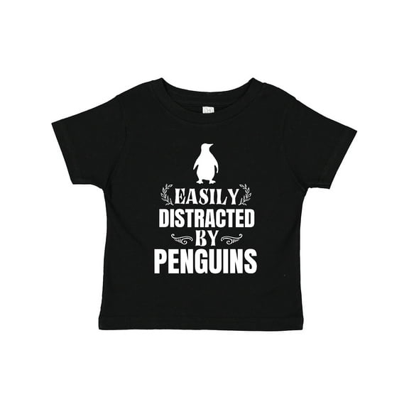 Inktastic Easily Distracted by Penguins Boys or Girls Toddler T-Shirt