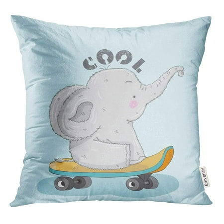 

STOAG Blue Cute Elephant Cartoon Baby Socks Kids Congratulations Celebrations Throw Pillowcase Cushion Case Cover 16x16 inch