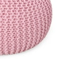 thumbnail image 4 of Noble House Round Texture Fabric Pouf, Pink, 4 of 5