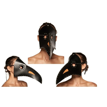 Adult size Faux Leather Plague Doctor Mask - Dr Peste - 2 colors - Black or White