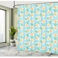 thumbnail image 5 of Ambesonne Seashells Shower Curtain, Simplistic Nautical Shell, 69"Wx84"L, Sky Blue Orange, 5 of 5