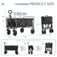 thumbnail image 5 of CONCETTA 35in Foldable Wagon Cart with All-Terrain Wheels, 330lbs Capacity, for Beach, Grocery & Camping, Black, 5 of 6