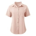 thumbnail image 4 of Women'S Clothing, Tops for Women Trendy, Trendy Women's Short Sleeve Pocket Button Tee Casual Blouse Top for Daily Wear Fashion, 4 of 5