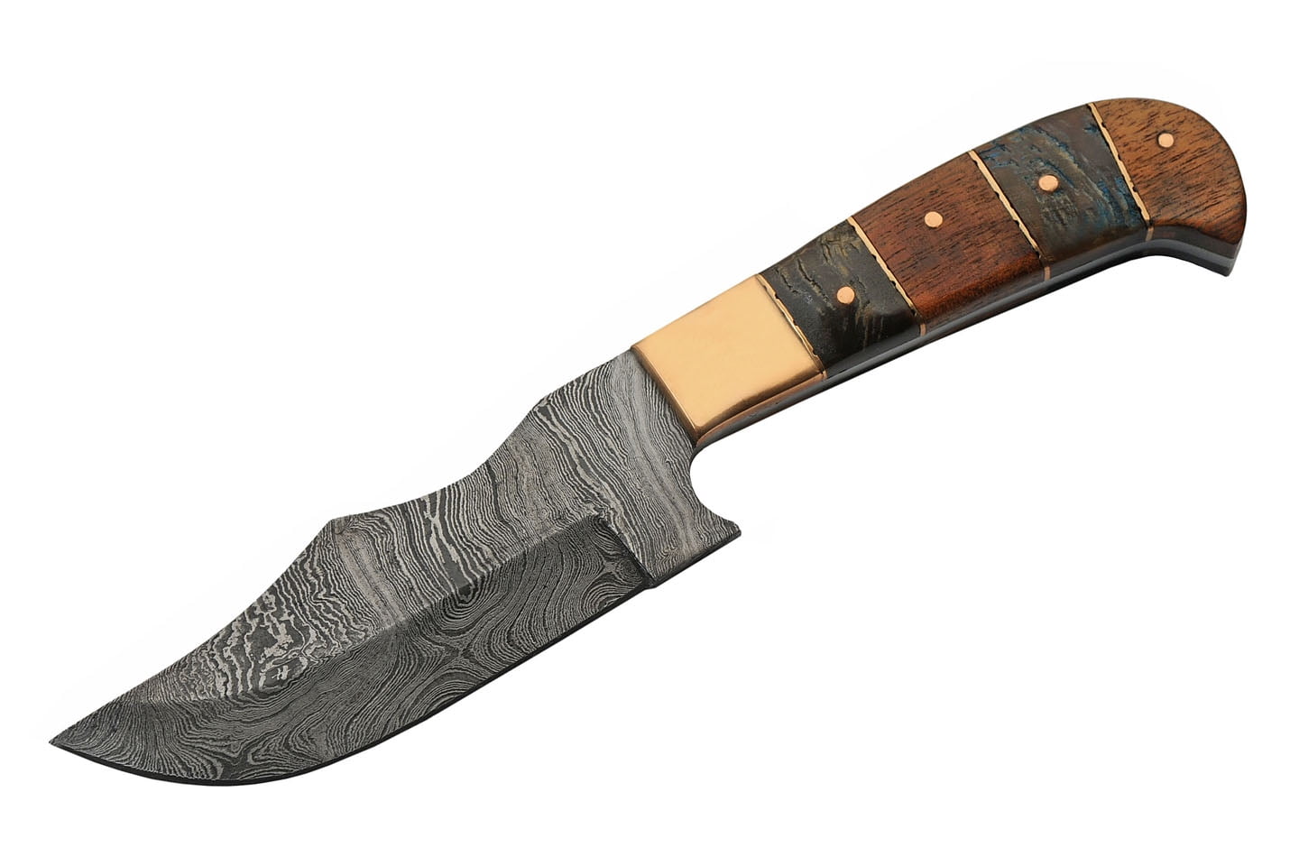 SZCO 9" Copper Hunter Utility Knife with Walnut Handle and Horn Spacer