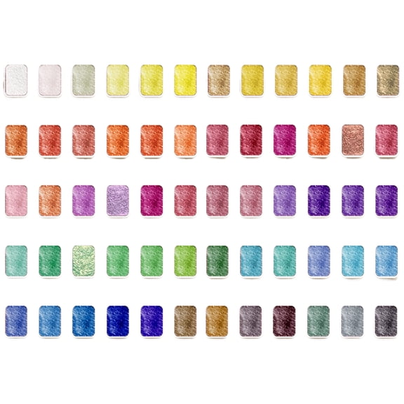 60 Colors Glittering Watercolor Paint Set Solid Pearlescent Pigment Drawing Supplies for Artists Students Hobbyists