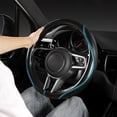 thumbnail image 4 of Car Special Steering Wheel Cover Silica Gel Carbon Fiber Fashion Splicing General Purpose Leather Steering Wheel Cover, 4 of 6