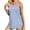 Blue, variant on Women's Summer Loose Casual Sleeveless V-Neck Top Solid Color Buttons Pullover Fashion Blouse Tank Tops