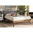 thumbnail image 6 of Wholesale Interiors Alke Queen Size Biscuit Tufted Mid-Century Modern Platform Bed, Walnut, 6 of 6