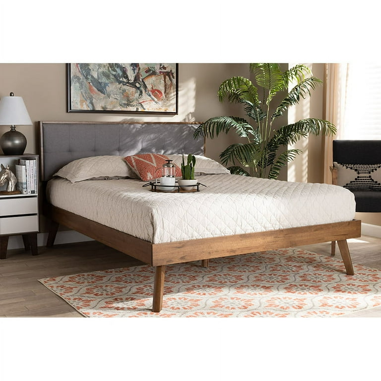 Baxton Studio Alke Mid Century Modern Light Grey Fabric