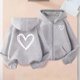 thumbnail image 1 of Sudadera deportiva informal con capucha y manga larga con estampado degradado para niños y niñas, de poliéster, 1 of 7