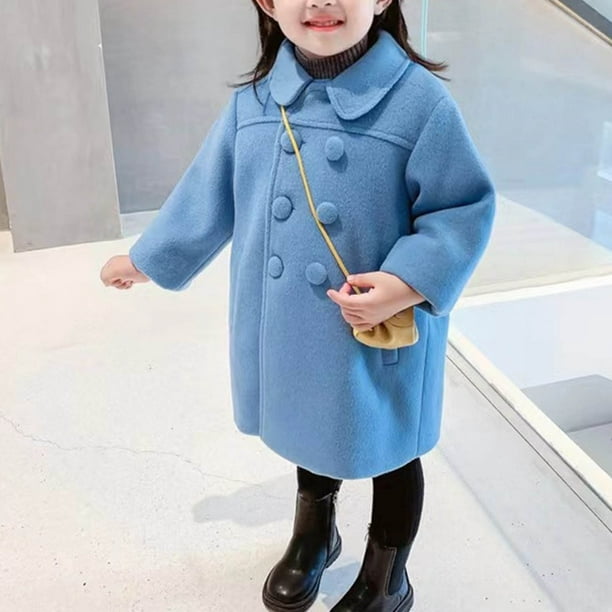 Uheoun Happy Cherry Toddler Down Jacket Dress Coat Jacket Kids Long Sleeve  Button Trench Pocket Long Winter Peacoat Outerwear Kids Clothes Little Girl