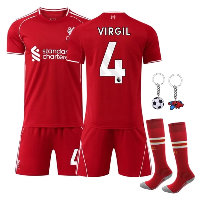 2025/26 Liverpool Home #4 Virgil Soccer Jersey Kits