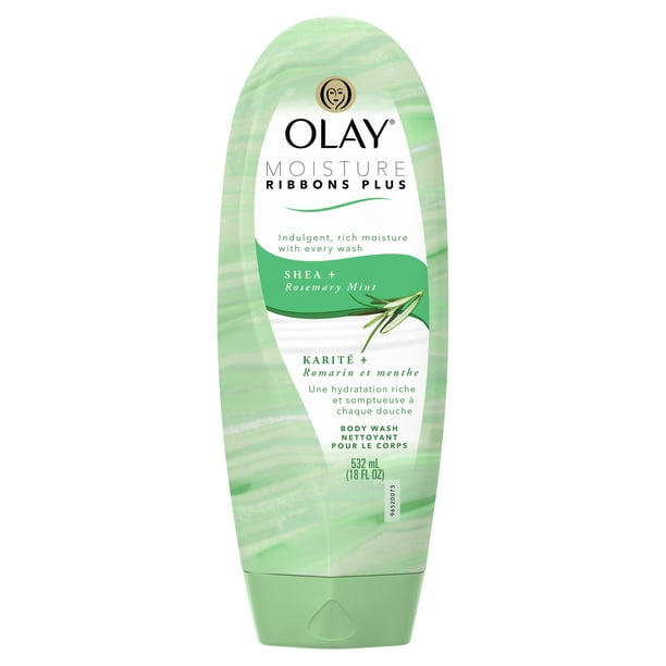 Olay Moisture Ribbons Plus Shea + Rosemary Mint Body Wash, 18 oz