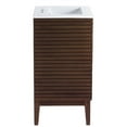 thumbnail image 5 of Modway Ledger 24.5" Modern Solid Mindi Wood Bathroom Vanity in Walnut/White, 5 of 9