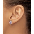 thumbnail image 3 of Sterling Silver Rhodium-Pl Amethyst Garnet And White Topaz Post Earrings (Width 6.8) (Length 11) - Jbsp, 3 of 5