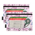 thumbnail image 2 of Blue Pink Dolphin 2 Pack Pencil Pouch for 3 Ring Binder Smooth Zipper Folders with Pockets Clear Window Pencil Case, 2 of 6