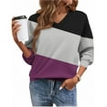 thumbnail image 6 of Sweatshirts for Women Fleece Print V-Neck Long Sleeve Casual Pullover Regular Sleeve Winter Top Sweatshirt,Womens Tops Plus Size Purple XXXL, 6 of 6