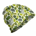 thumbnail image 1 of Philodendron Unisex Beanie, Vivid Tropical Leaves, Hiking Outdoors, White Lime Green, by Ambesonne, 1 of 1