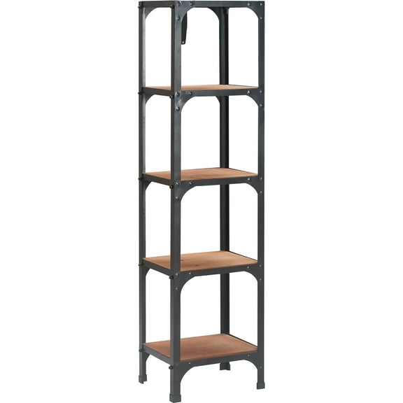 Serta Overland Bookshelf Wood and Black Metal