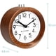 thumbnail image 4 of Reloj despertador analógico de madera con repetición - reloj retro con luz de alarma de esfera - reloj de mesa de madera vintage silencioso sin tictac Adepaton LKX-1154-1, 4 of 7