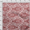 thumbnail image 3 of oneOone Cotton Cambric Maroon Fabric Asian Block Fish Sewing Material Print Fabric By The Yard 42 Inch Wide, 3 of 4