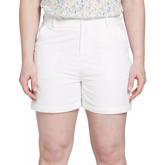 Walter Hagen Women's Clubhouse Traditional 7 Seersucker Golf Shorts, Size 6, Pur