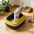 thumbnail image 3 of HWRETIE Semi Enclosed Cat Litter Box with Top Entry Lid High Sides Odor Control Covered Cat Toilet with Scoop Filter Splash Resistant Litter Tray for Indoor Cats, 3 of 6