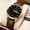 Black Gold Coffee Belt, variant on Men's watch with dual calendar, luminous display, genuine leather strap, quartz movement, digital display, waterproof, large dial, business-style analog watch