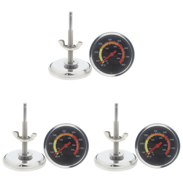 Termometro Per Griglia E Affumicatore 400°C – Acciaio Inox Con Quadrante Nero