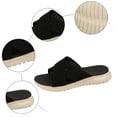 thumbnail image 5 of Rokment Womens Orthopedic Memory Foam Beach Slip on Sandals Summer Fashion Comfortable Mesh Crooss Band Platform Wedge Low Heel Walking Slides Casual Flat Slippers Black Size 9, 5 of 8