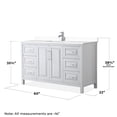 thumbnail image 5 of Wyndham Collection Daria 60" Mirror Wood Single Bathroom Vanity in White/Chrome, 5 of 5