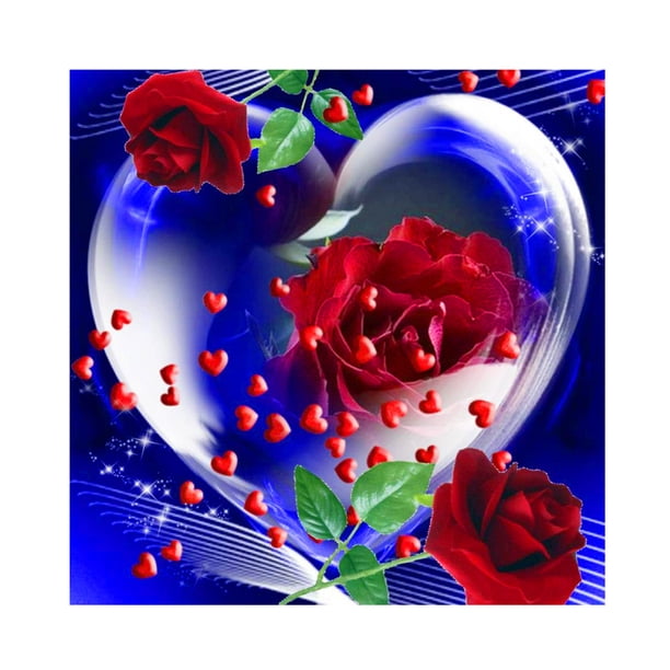 5D bricolaje taladro completo forma redonda amor rosa diamante diamante dibujo para el hogar Likrtyny Arte deco
