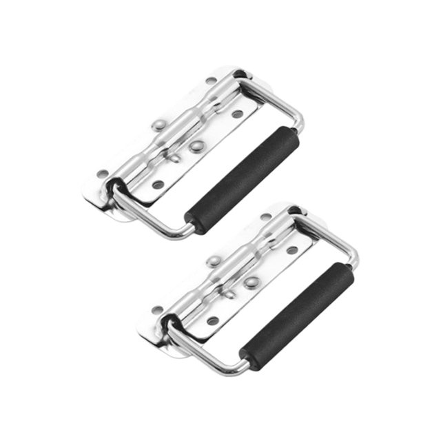2 Pcs Folding Handle Spring Loaded Crate Handle Folding Handle with Handle Cover