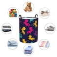 thumbnail image 6 of PAYOHTO Foldable Laundry Room Hamper Bucket Waterproof Bathroom Basket for College Student Living Room Storage Pillows Blankets Colorful Unicorns Blue, 6 of 8