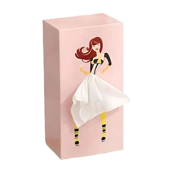 ACDANC 2026 New Cute Girl Fluttering Skirt Design Pink Facial Tissue Cover for Home, Bedroom, Living Room, Bathroom, Kids' Room, Decorative Storage, Tissue Box Cover, Cute Decor