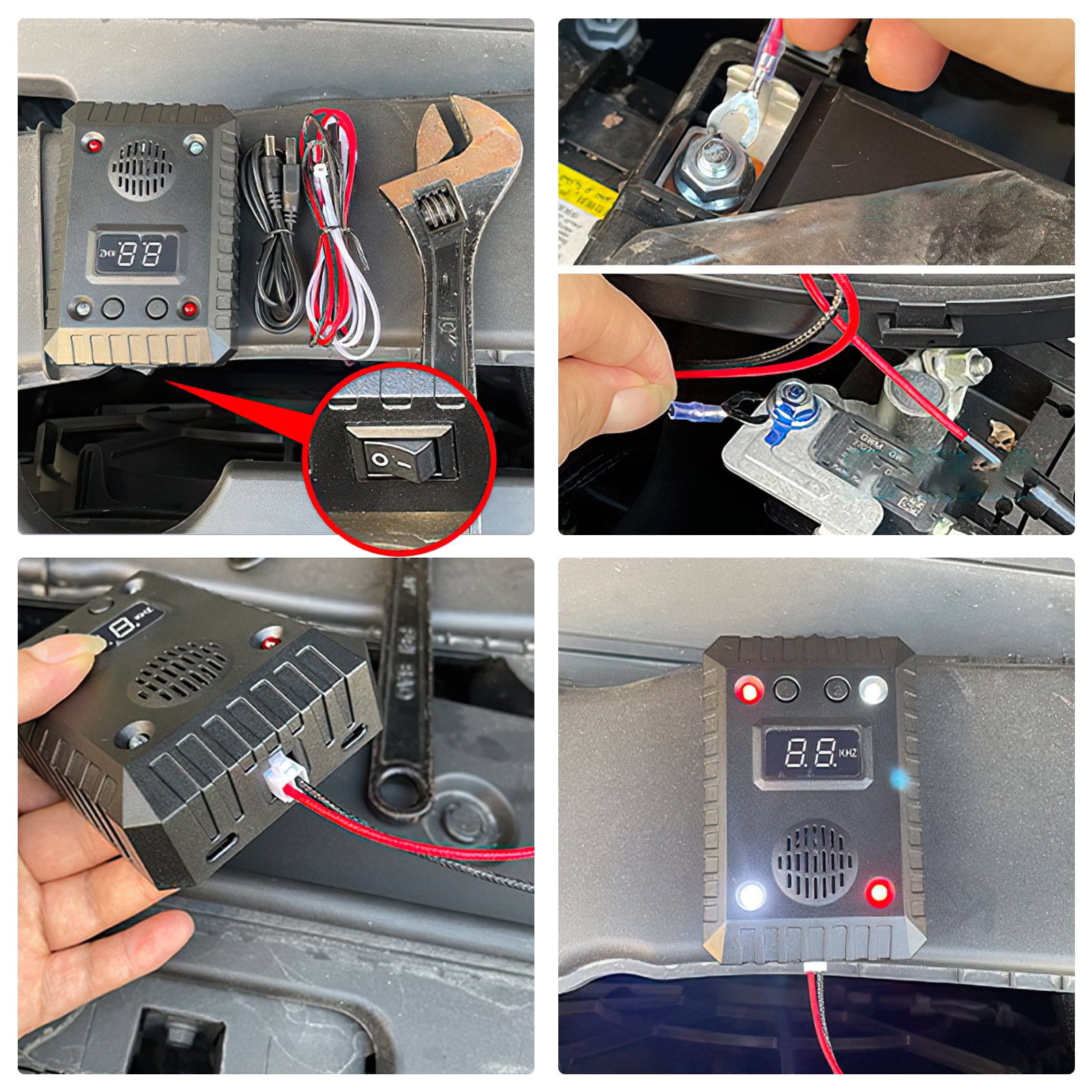 2Pack Ultrasonic Rodent Repellent for Car Engines, Keep Animal Away from Car with Ultrasound and LED Rodent Defense Vehicle Protection