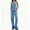 Blue, variant on Women Two Piece Denim Set Button Down Backless Tank Top and Wide Leg Jeans 2 Piece Outfit Suits