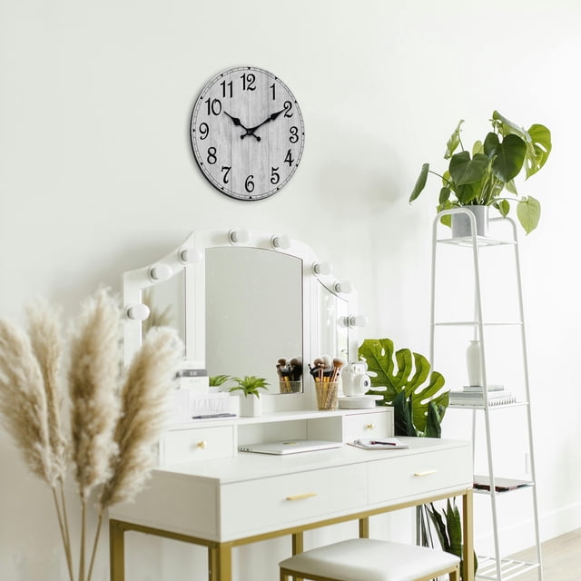 Oliegs Style Wall Clock For Living Room Bedroom 24 Hour Display Modern Density Board Hanging Clock With Design