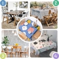 thumbnail image 5 of Floral 52" Square Waterproof Tablecloth, Floral Print Polyester Table Cover, 5 of 6