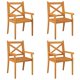 thumbnail image 3 of Sillas de comedor para patio VidaXL, madera maciza de acacia, color marrón, 4 unidades, 3 of 8